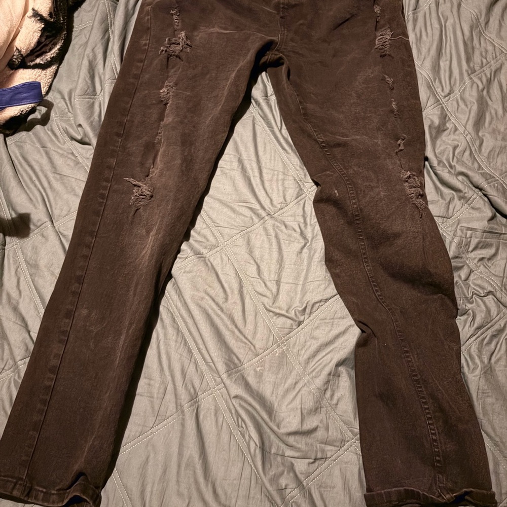 Uh denim skinny Distressed Black Jeans
